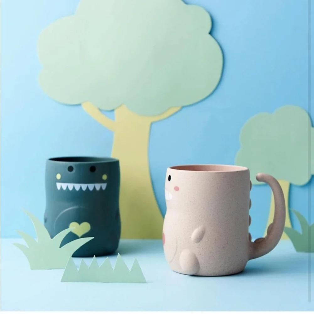 2Cute Dinosaur Toothbrush Holder Set